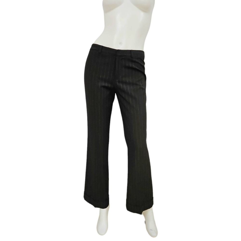 NWT Nine West Black Cuffed Striped Dress Pants 6P